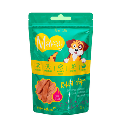 Mavsy Rabbit chips - Мавсі Ласощі для собак чіпси з м'яса кролика 100 г LSR02 фото